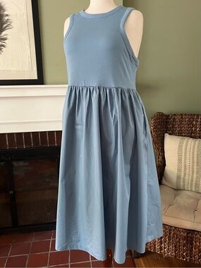 Old Navy Fit & Flare Combination Midi Dress | Dusty Periwinkle | 2X